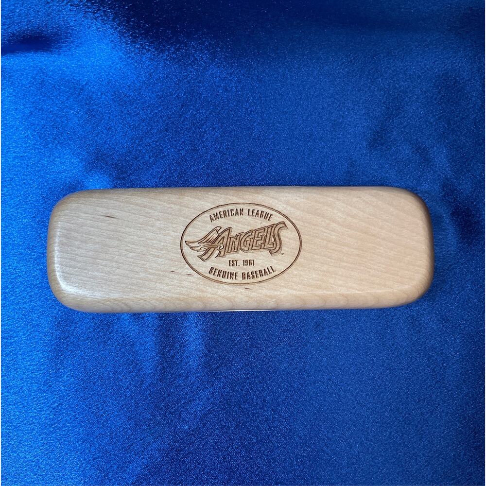 Wooden Pen Holder with MLB Angels Baseball Logo 1998